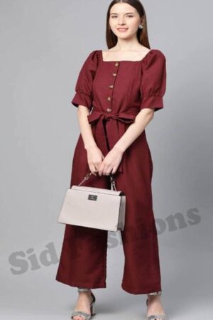 Jump Suit Maroon – JS-107