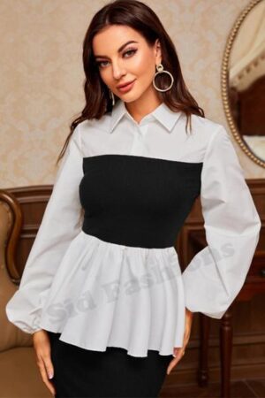 Short Shirts White with Black – SS-115